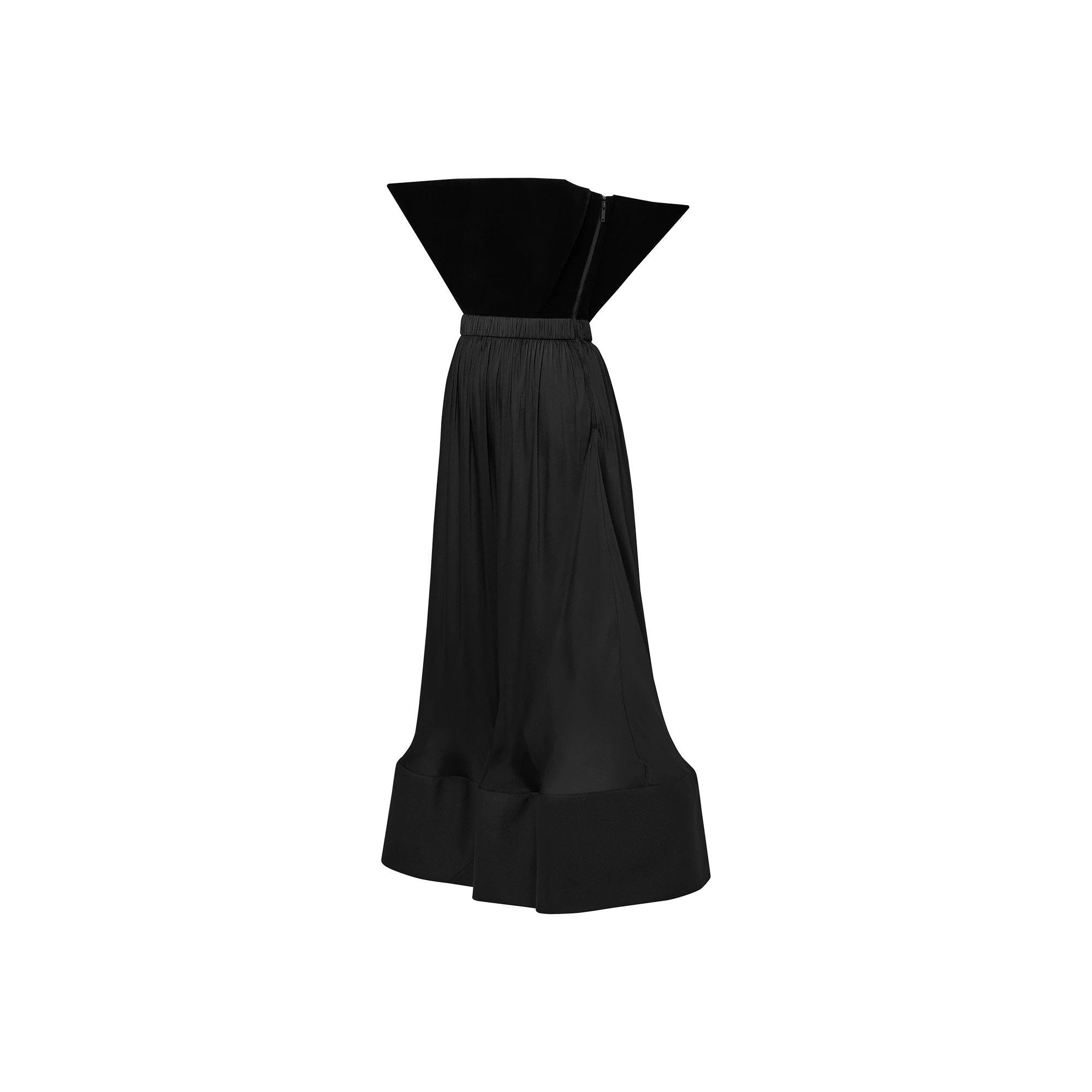 3D Bustier Velvet Hem Dress - 2