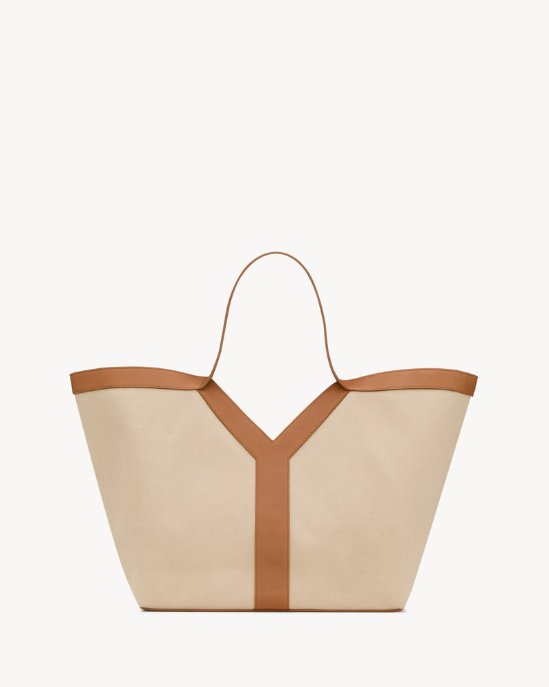 Y TOTE IN CANVAS AND LEATHER 1