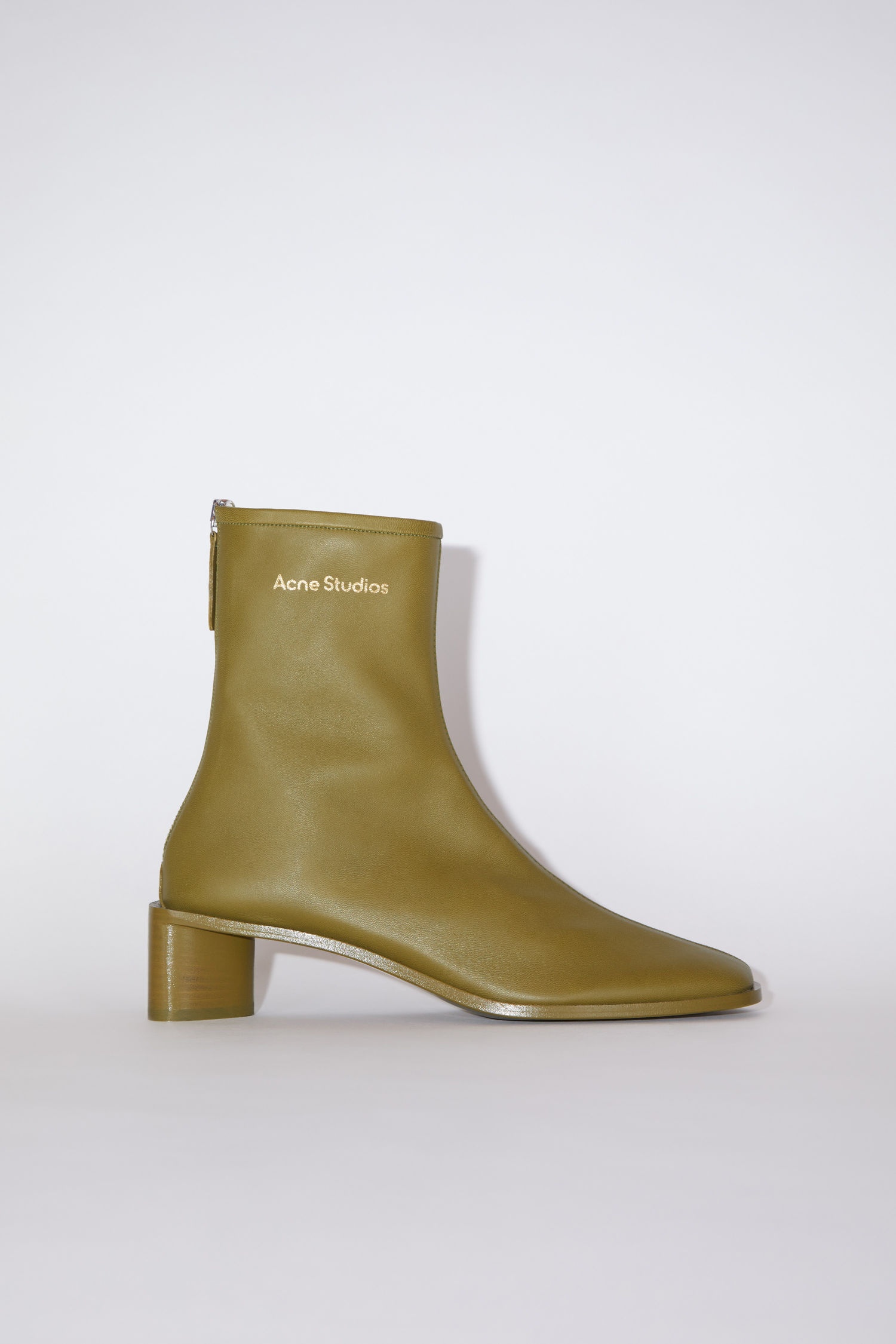 Branded leather boots - Khaki green - 1