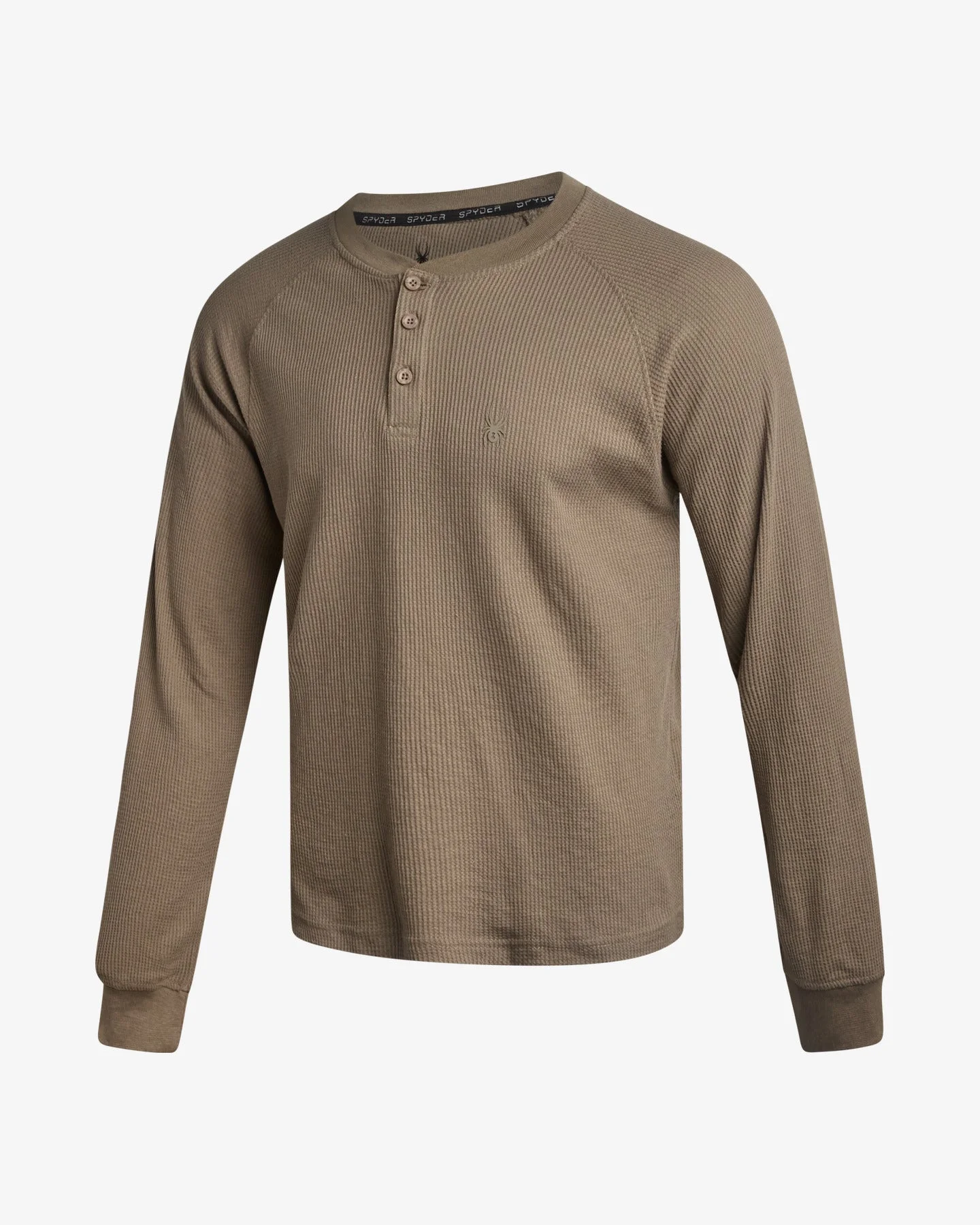 Men's Waffle Long Sleeve Henley - Timber - 1