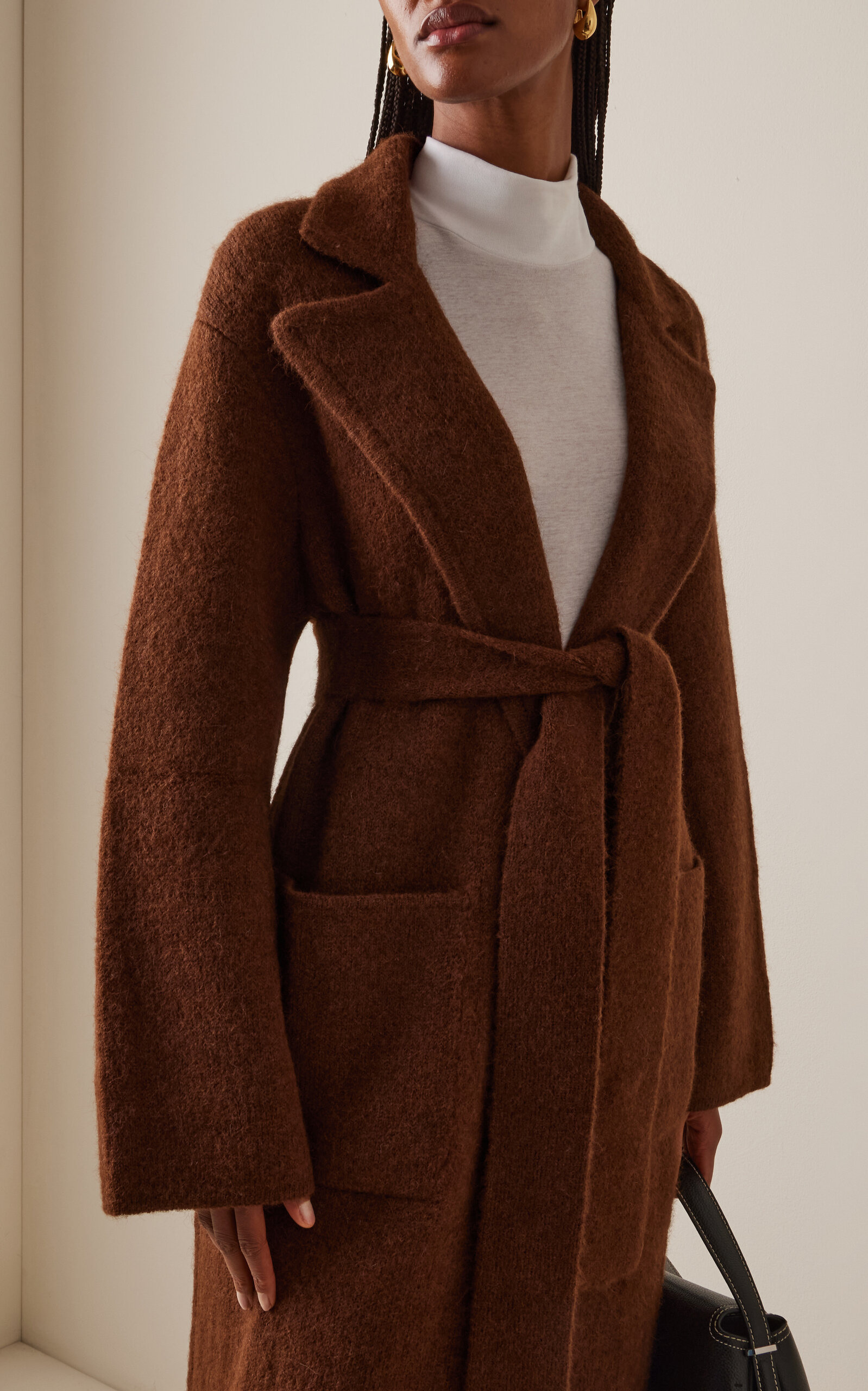 Jessica Alpaca-Blend Sweater Coat brown - 3