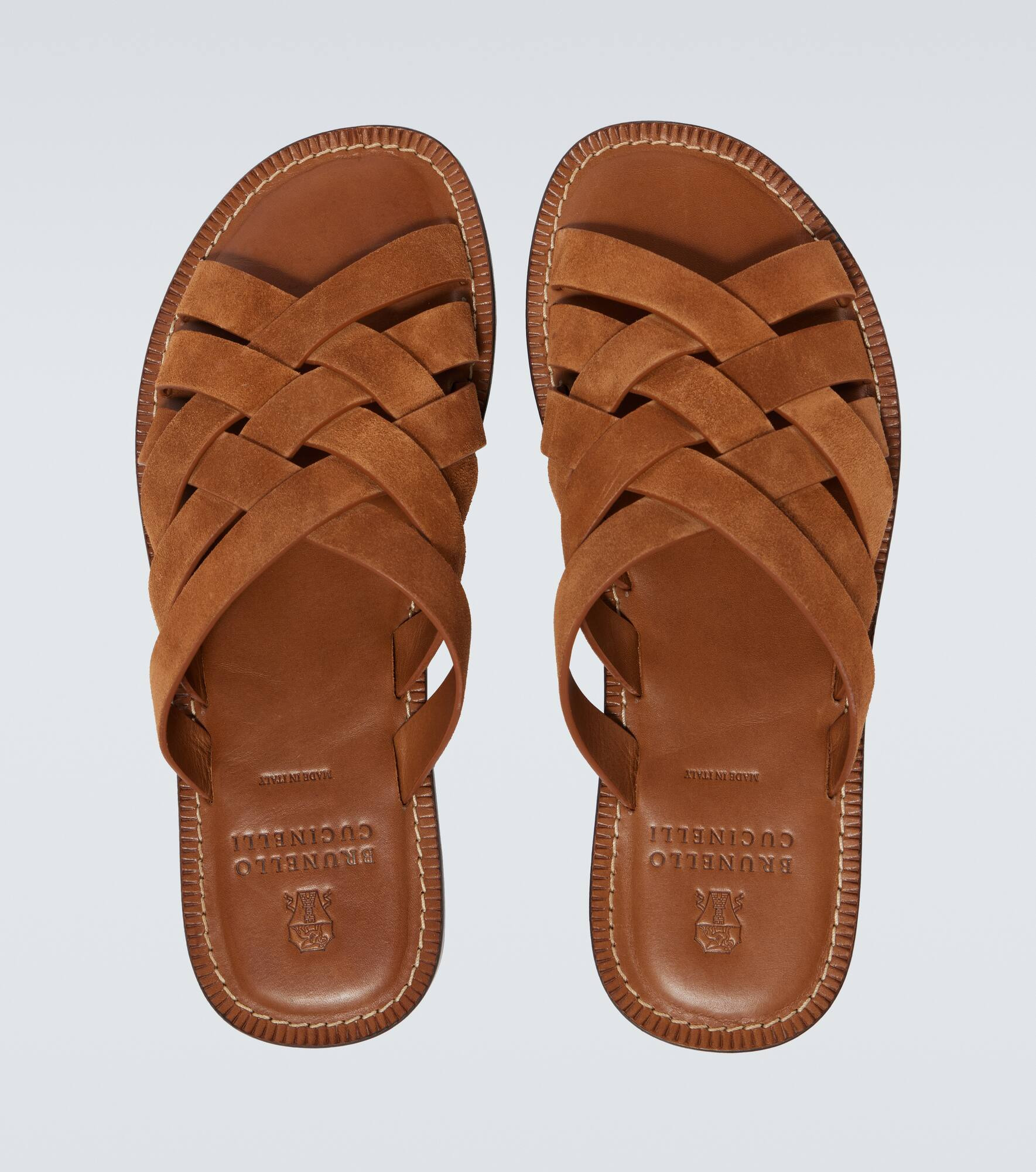 Woven suede sandals - 4