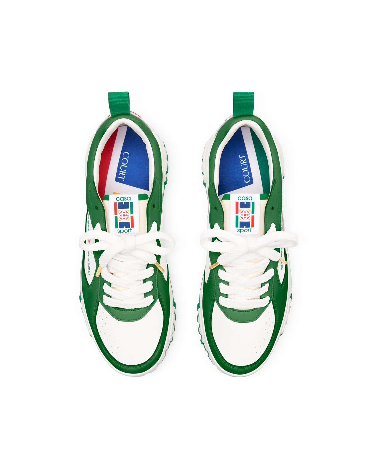Womens The Court Green & White Sneaker - 8