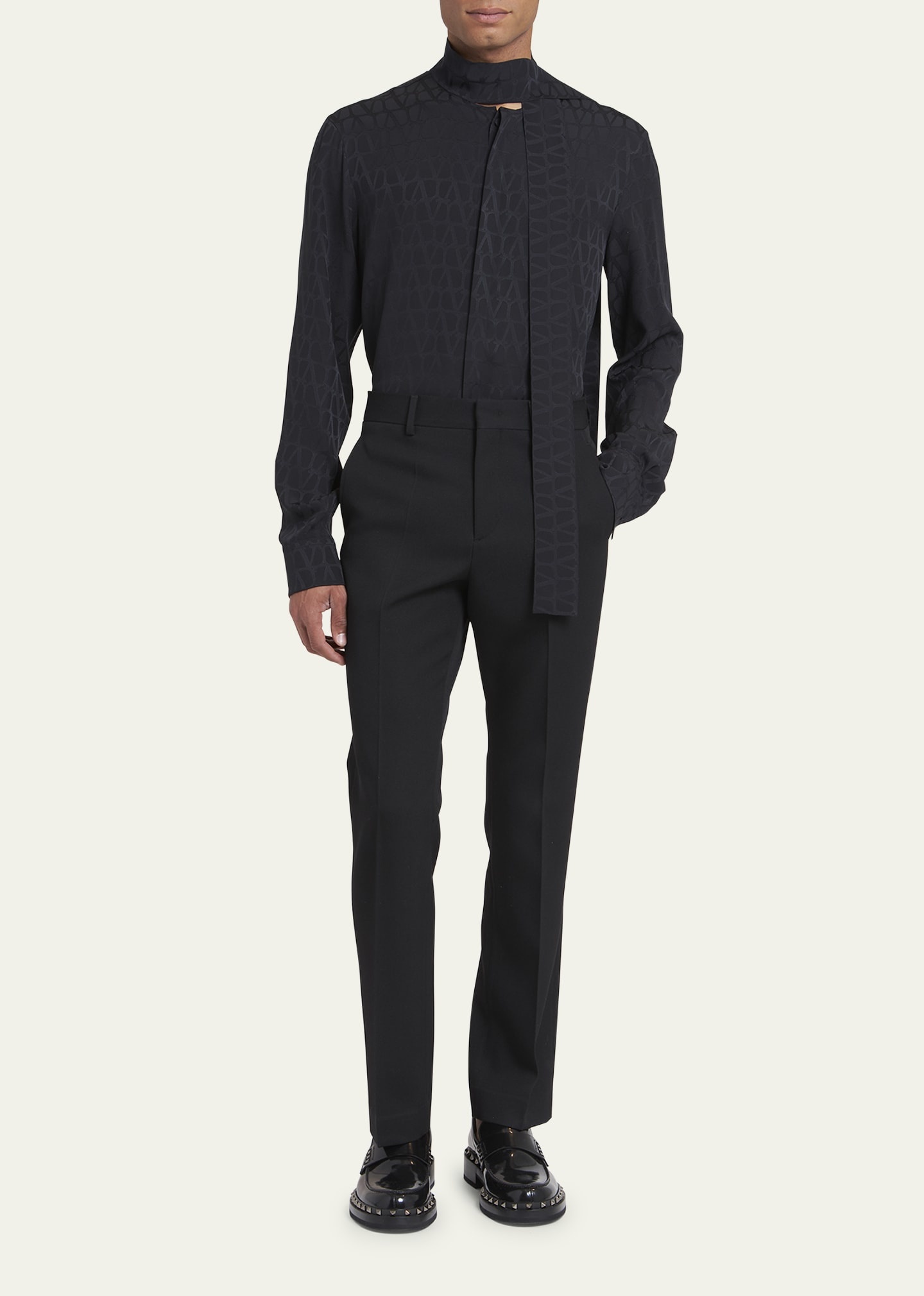 Men's Silk Jacquard Iconographe Bow Shirt - 2
