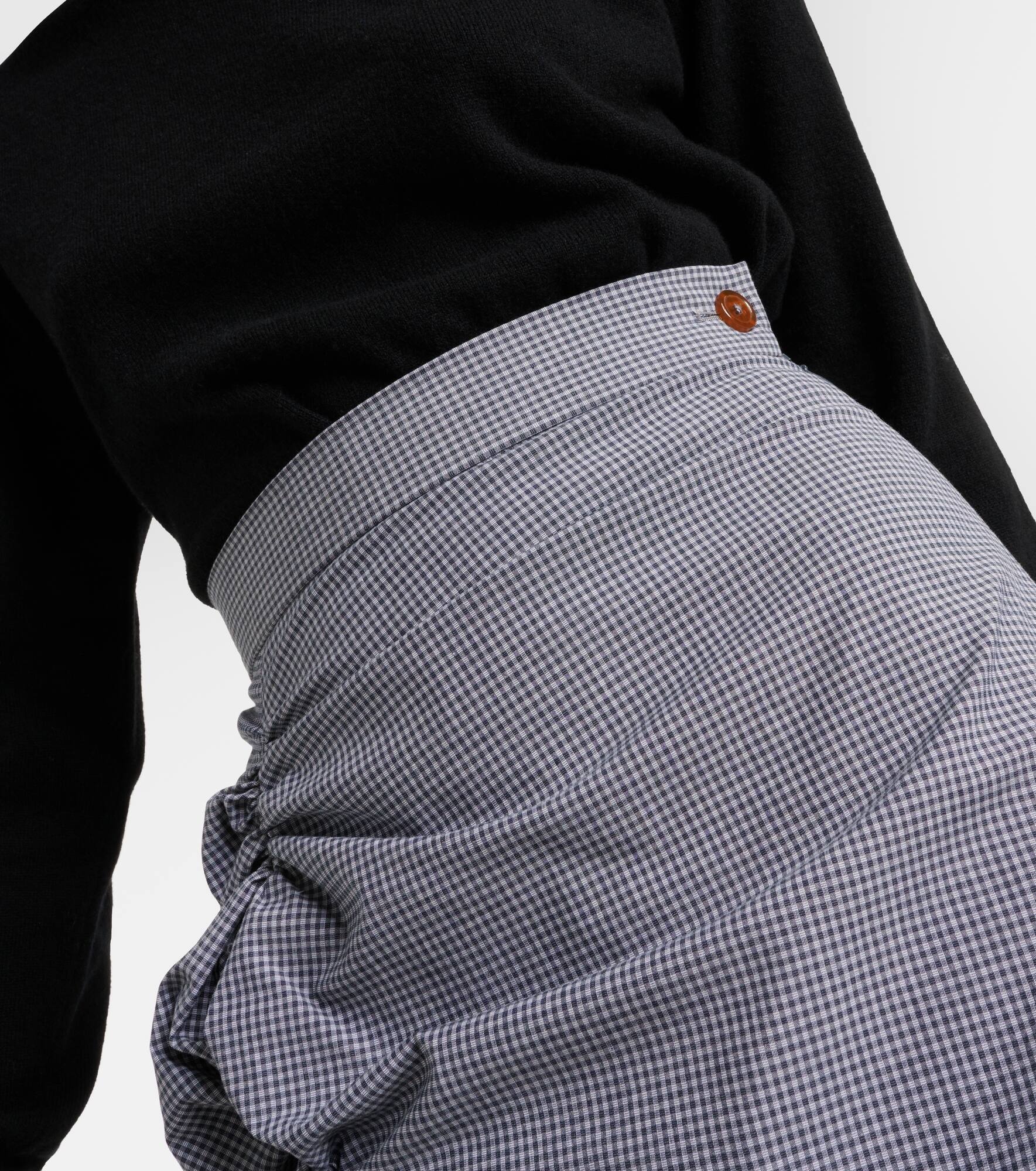 Gingham cotton midi skirt - 4