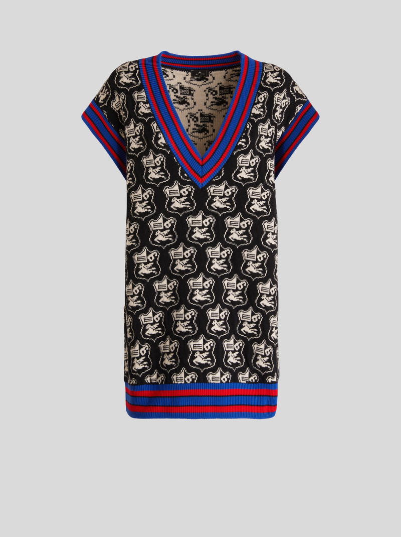 JACQUARD JERSEY GILET 1