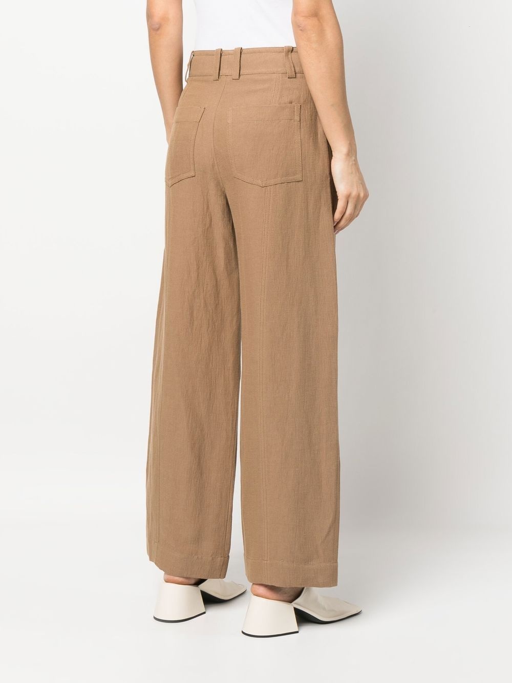 one tone-patch wide-leg trousers - 4