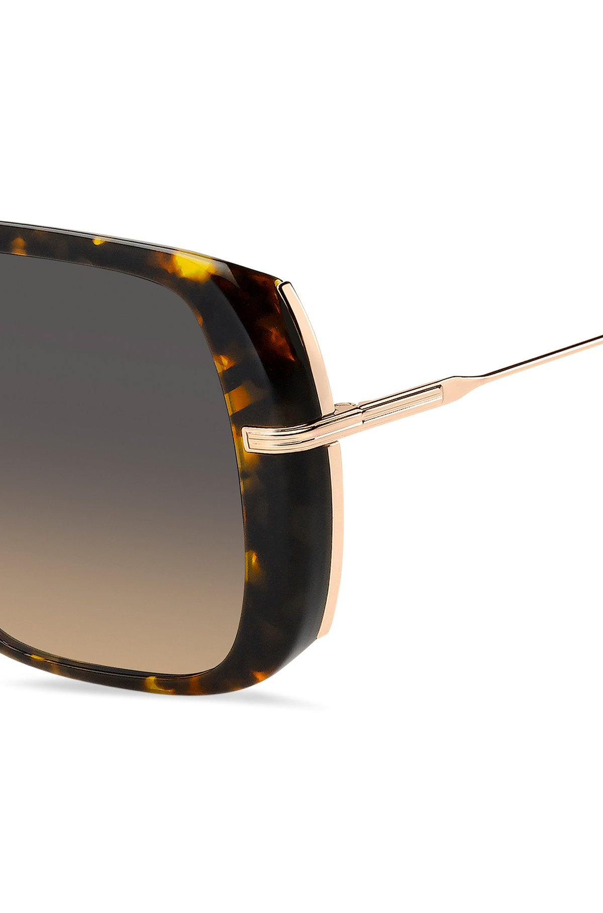 HAVANA-ACETATE SUNGLASSES WITH ROSE-GOLD-TONE TEMPLES - 2