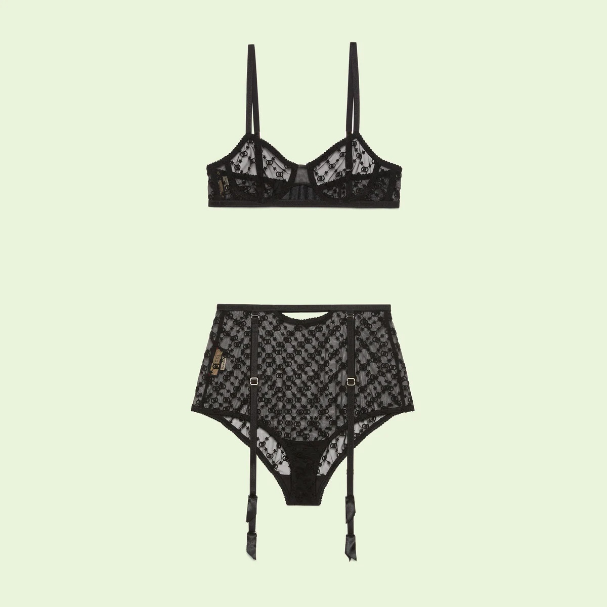 GG star tulle lingerie set - 1