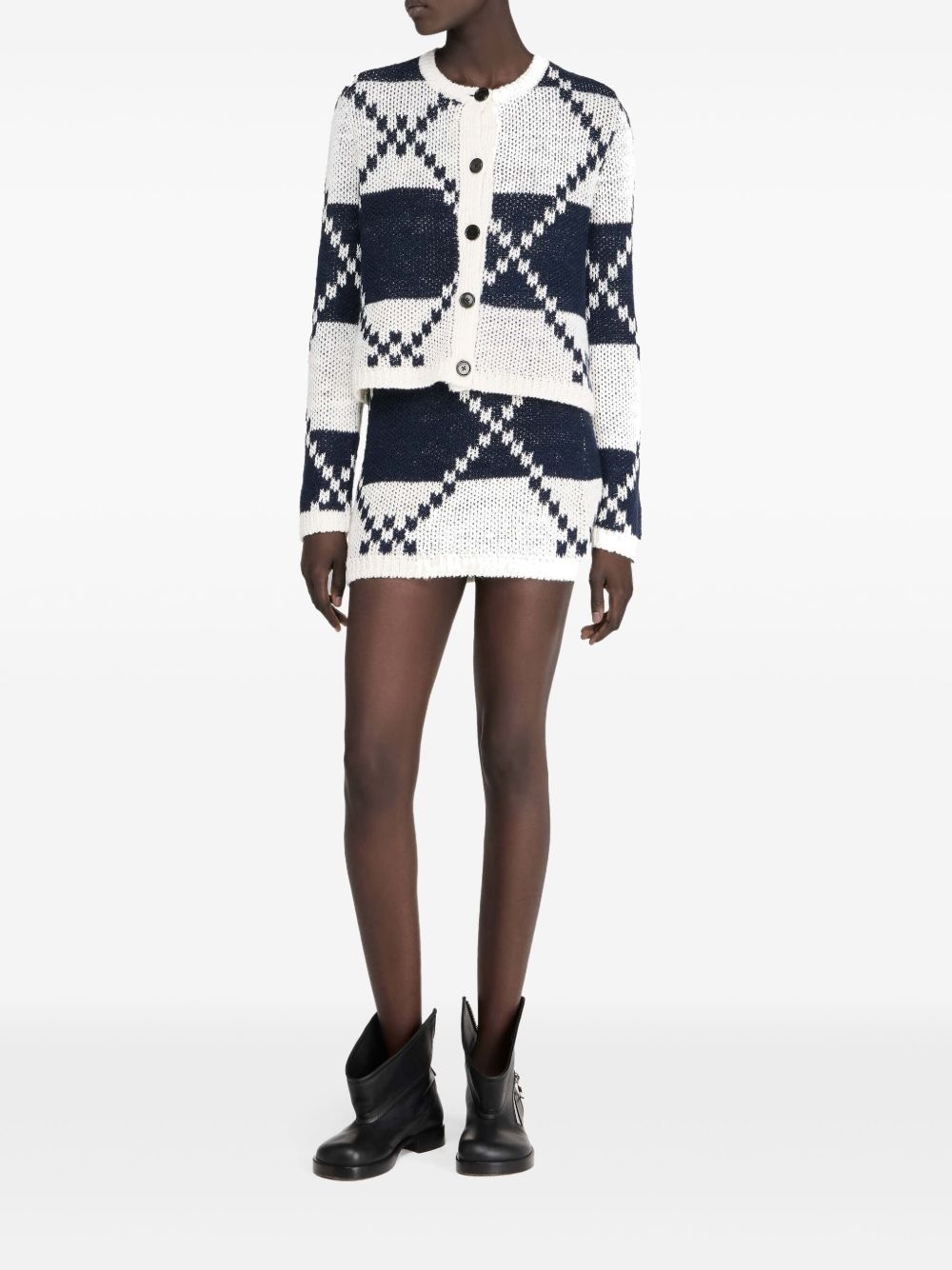 fair isle-knit mini skirt - 2