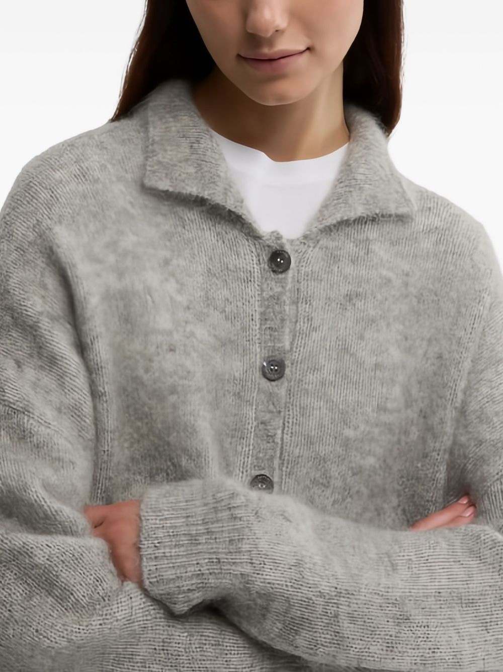 polo-collar cardigan - 4