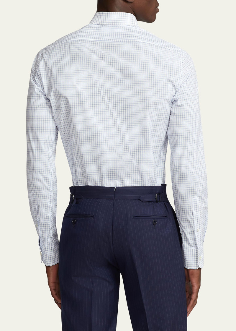 Men's Dexter Tattersall Cotton Poplin Button-Front Shirt 3