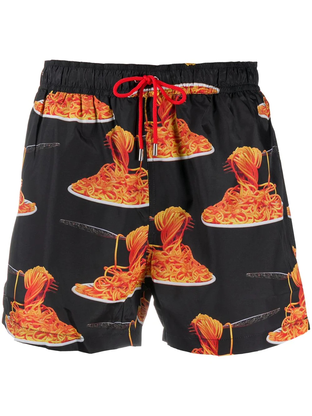 spaghetti-print swim shorts - 1