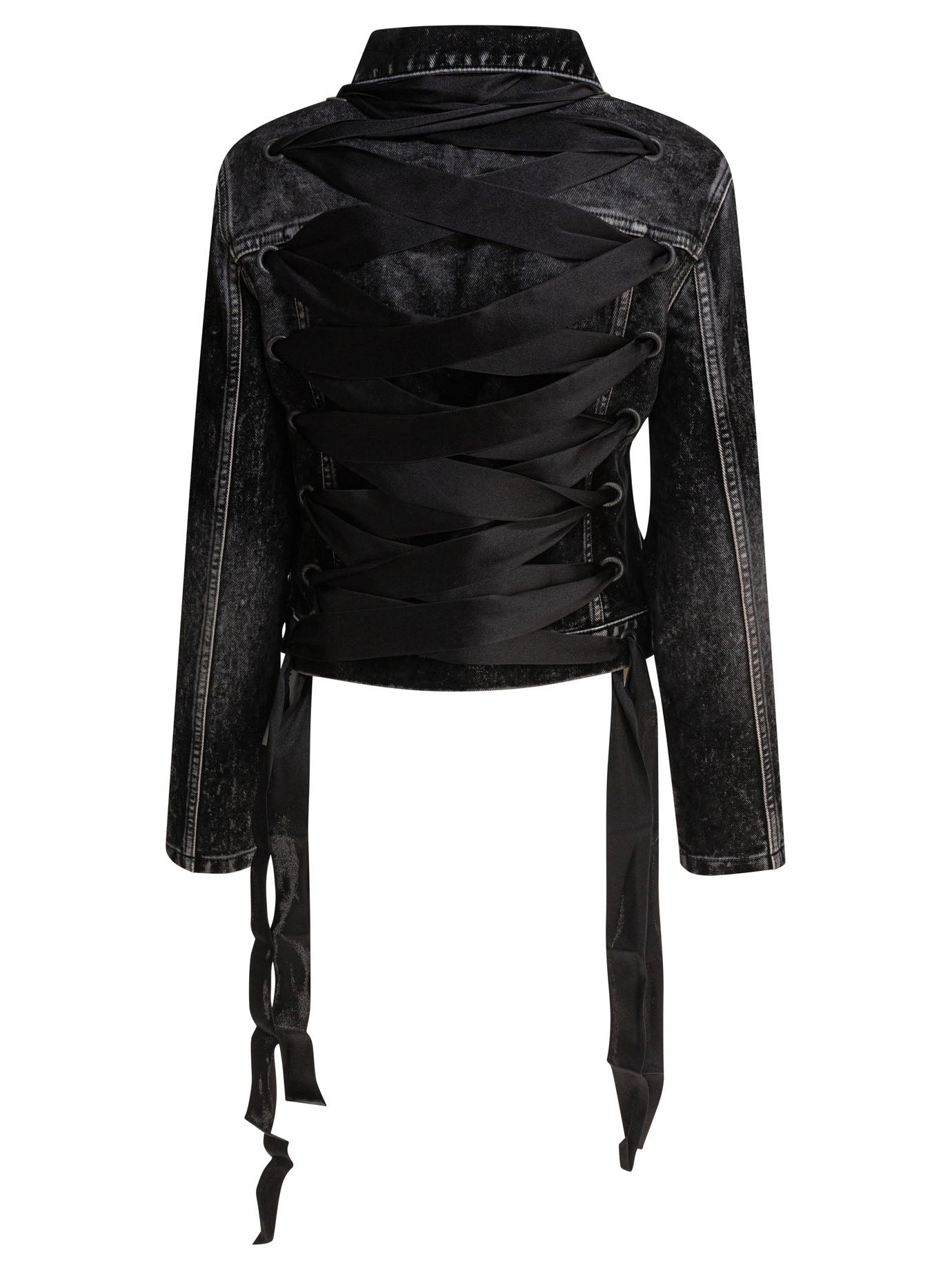 Balenciaga Women Denim Jacket With Laces - 2