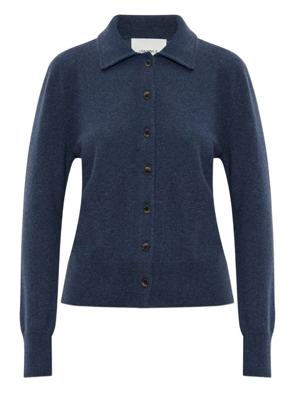 button-down collar cashmere cardigan - 1