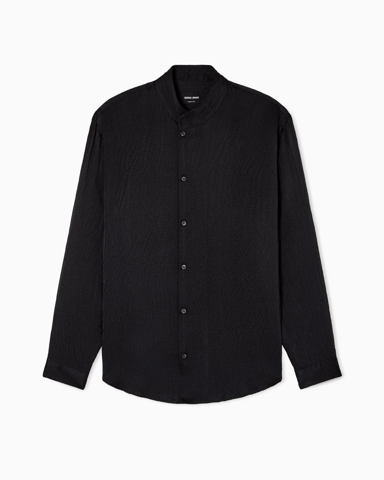 GIORGIO’S SATIN SHIRT WITH A RHINESTONE DETAIL - 1