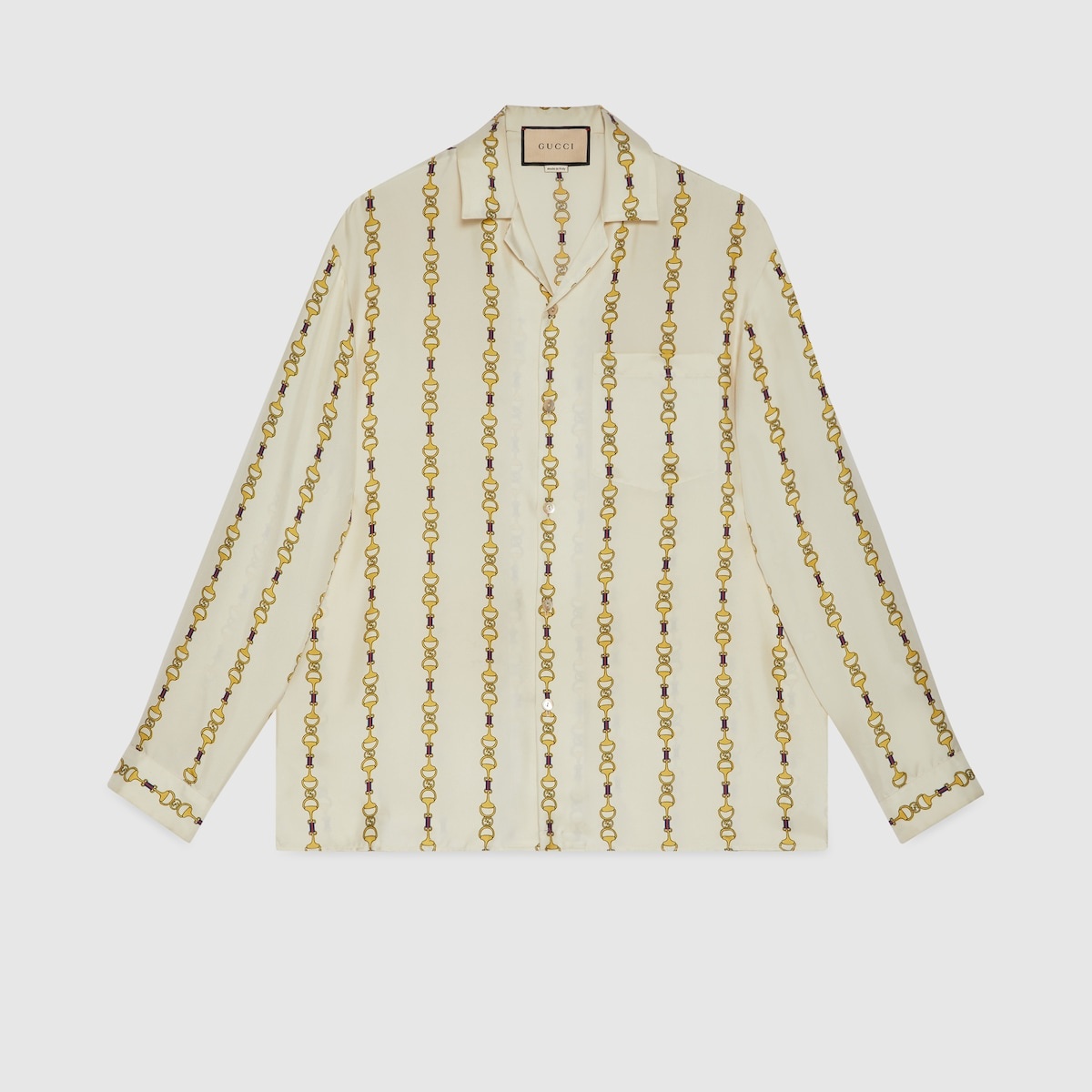 Gucci Horsebit-embroidered long-sleeve shirt - Neutrals