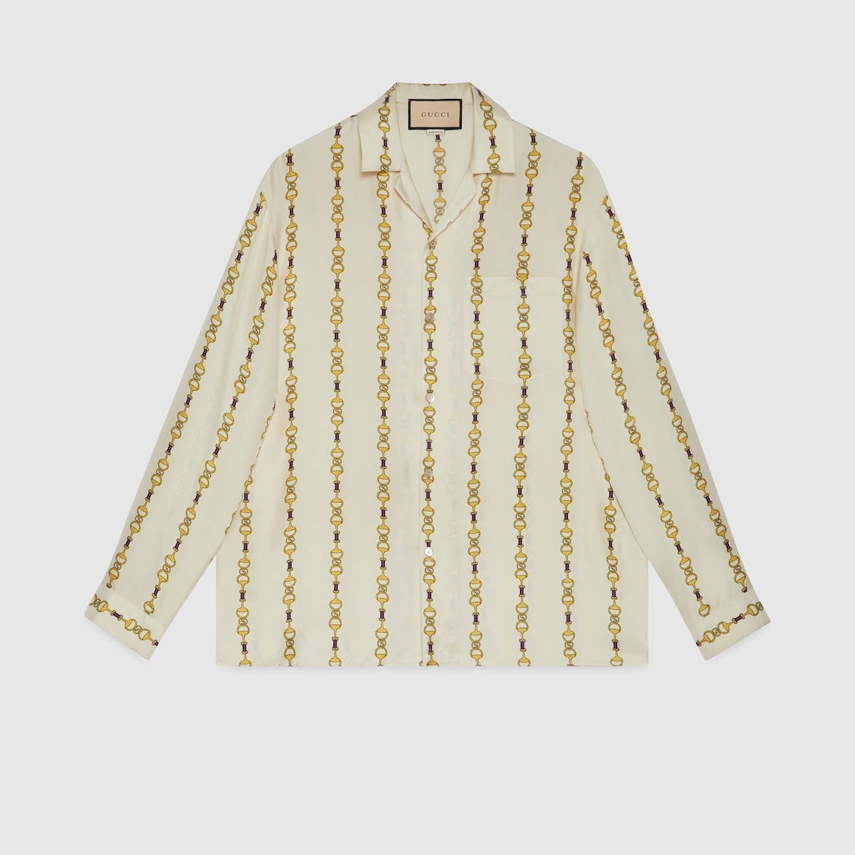 Gucci Horsebit-embroidered long-sleeve shirt - Neutrals