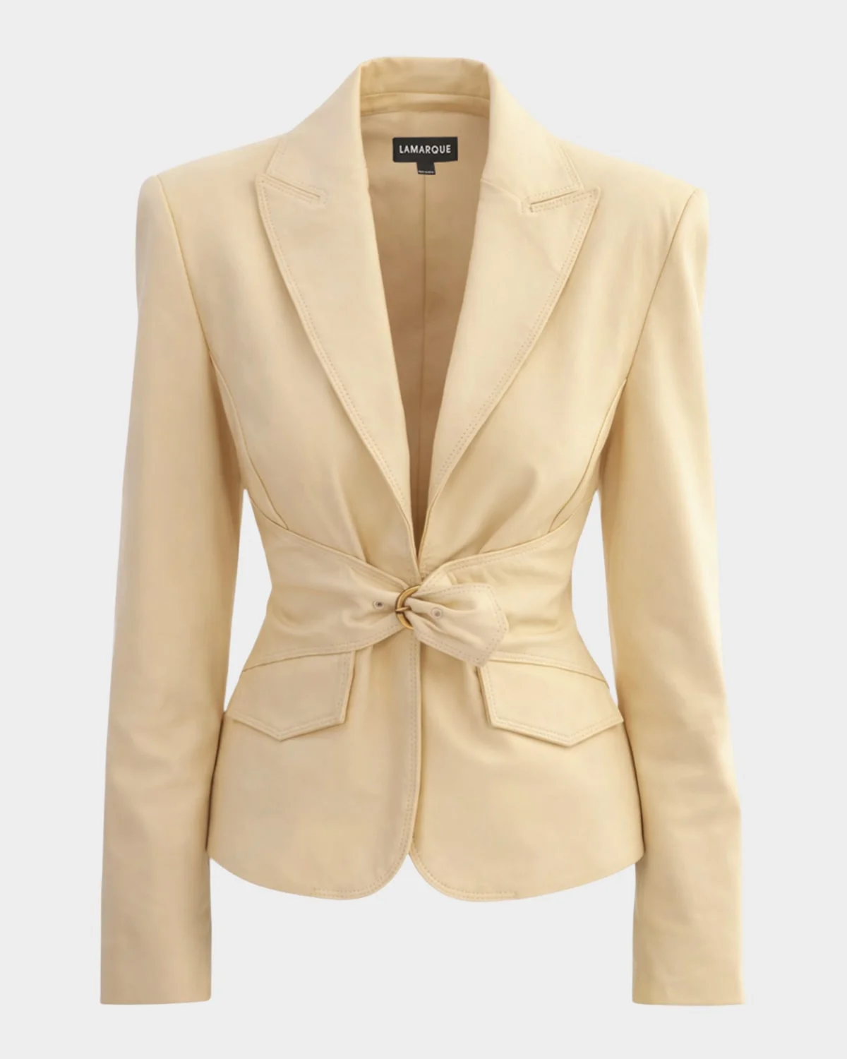 Wiley Belted Leather Blazer - 1