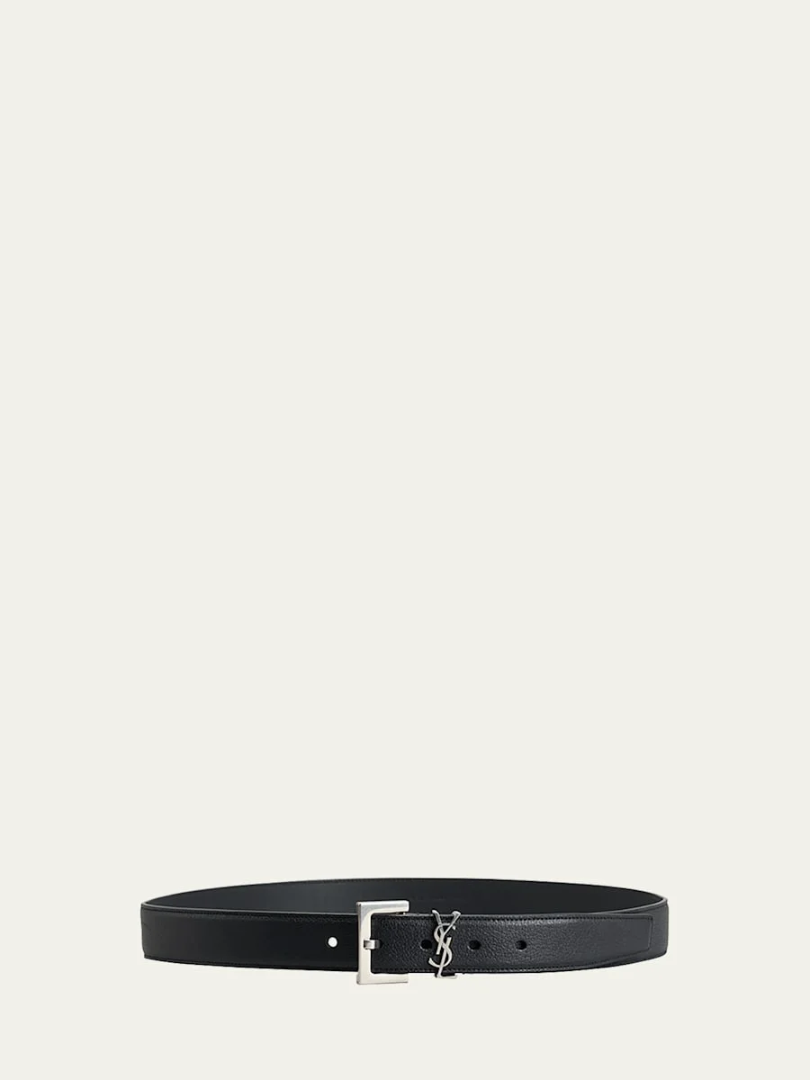 YSL Cintura Box Leather Belt - 1