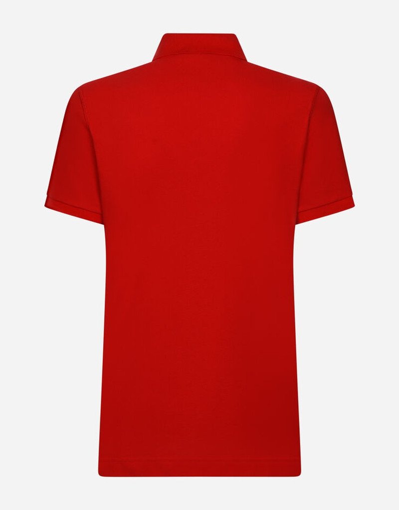Dolce & Gabbana Cotton piqué polo-shirt with branded tag outlook