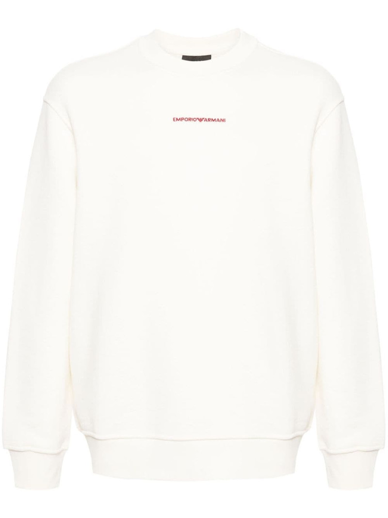 logo-embroidered cotton sweatshirt 1