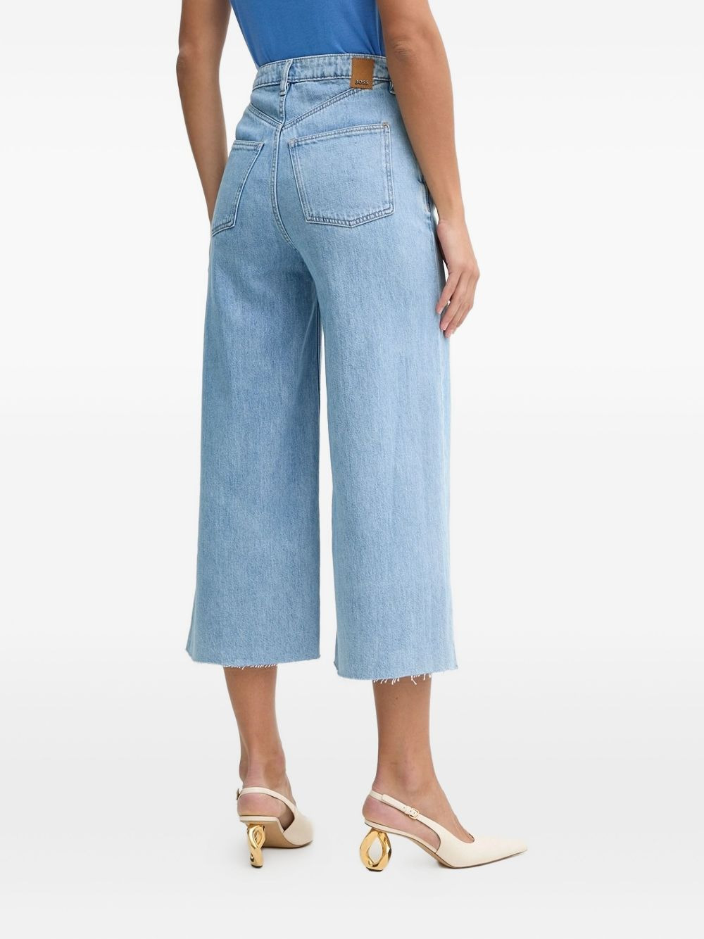 cropped raw-cut jeans - 2