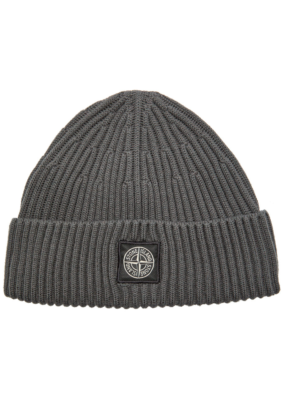 Stone Island Logo-appliquéd Wool Beanie - 1