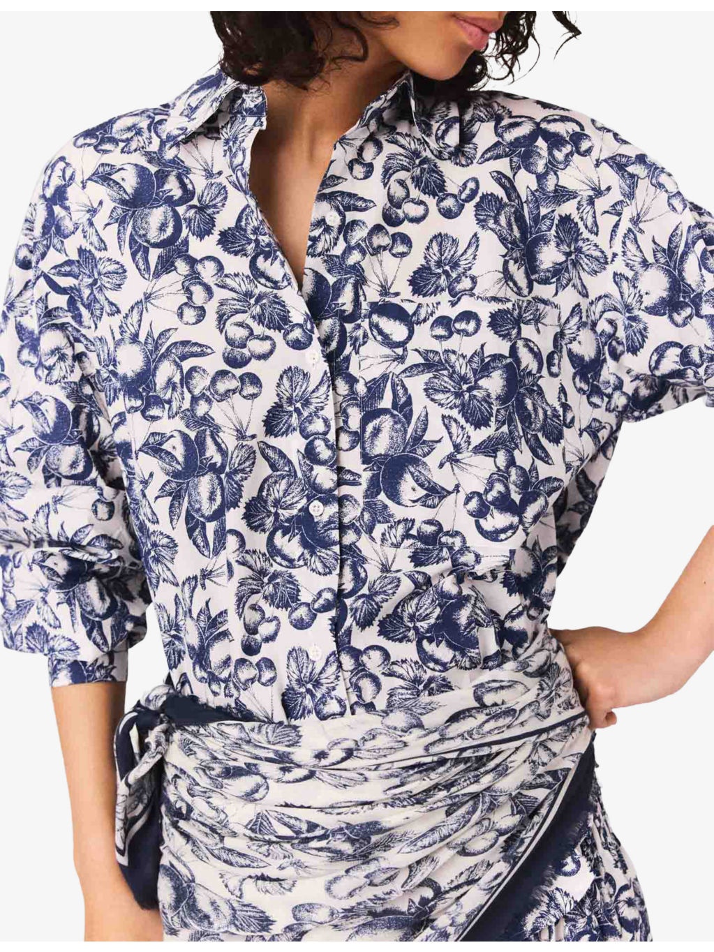 Fruit-Print Long-Sleeve Cotton Shirt - 5