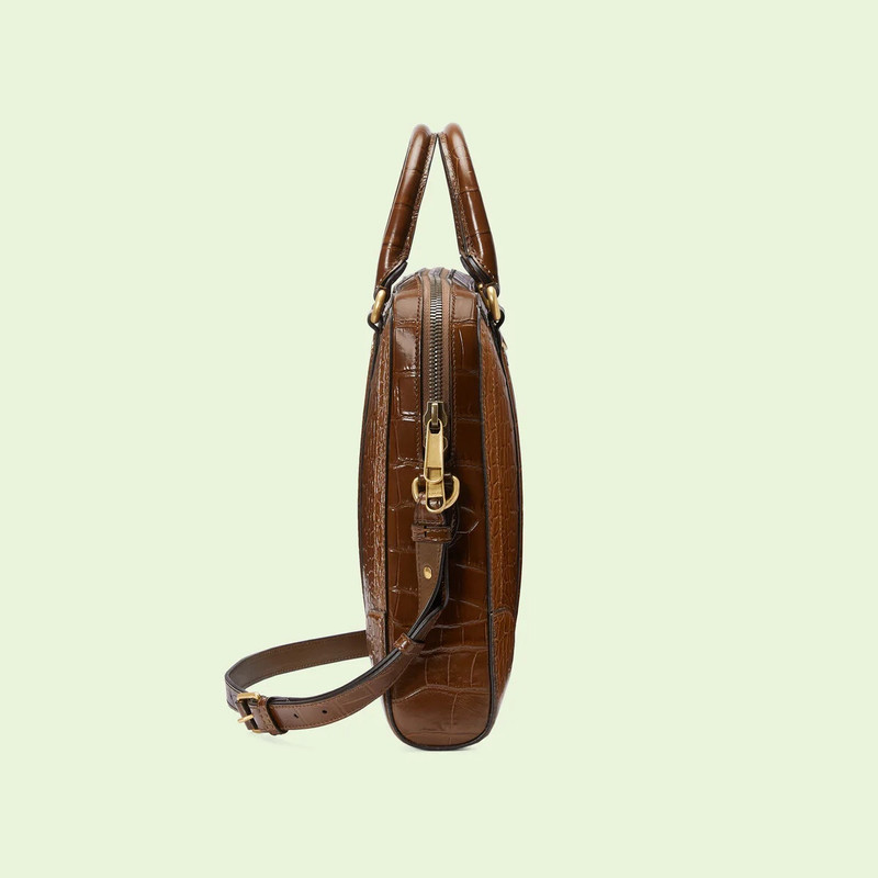 Crocodile briefcase with Double G 6