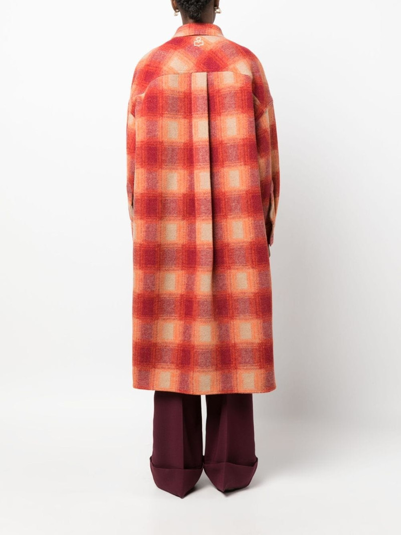 plaid-check flannel midi coat 4