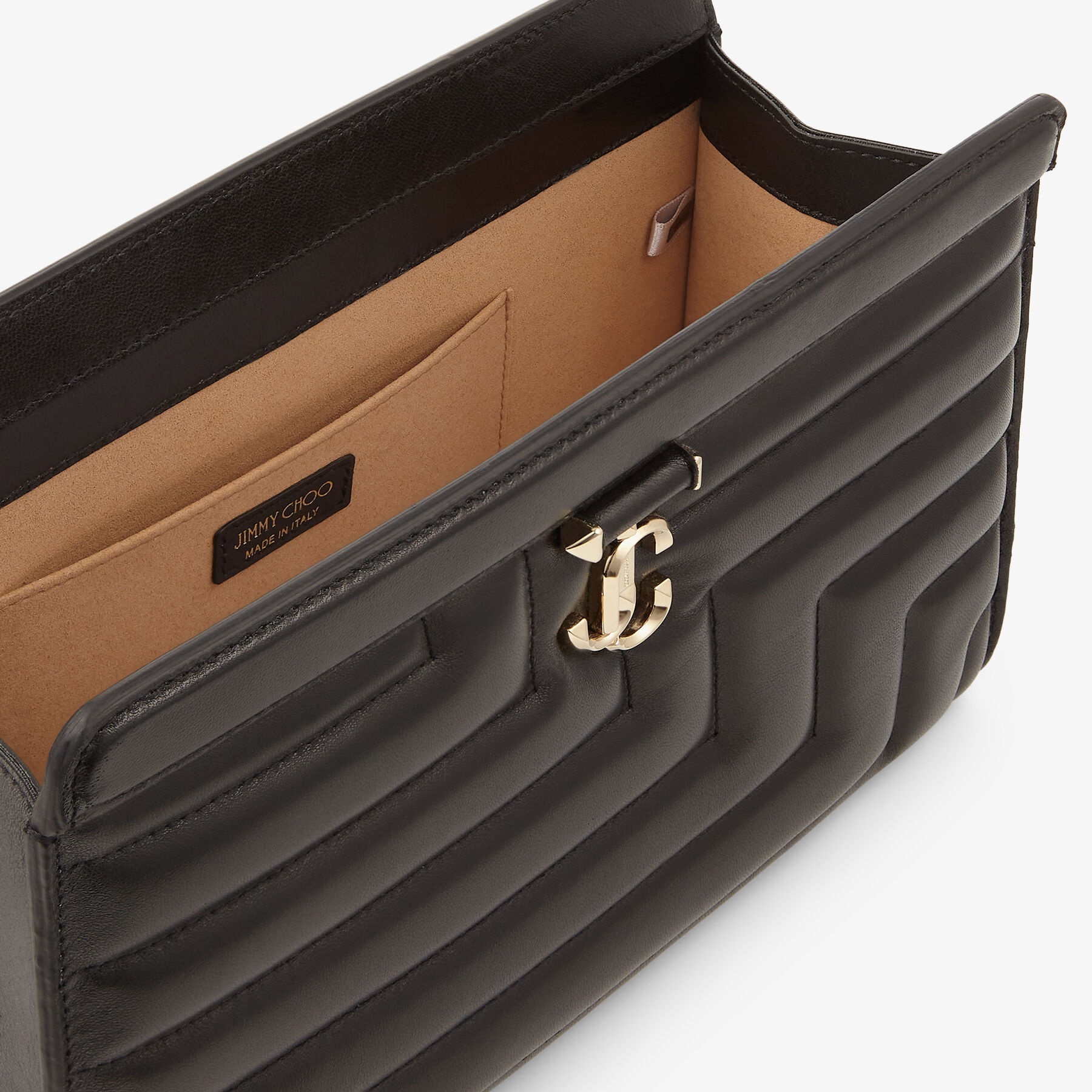 Varenne Avenue Pouch
Black Avenue Nappa Leather Pouch Bag with Light Gold JC Emblem - 4