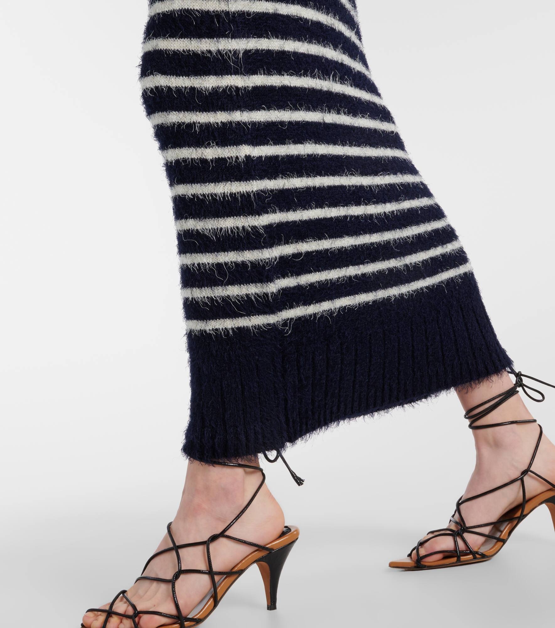Helen striped silk and cashmere midi dress - 5