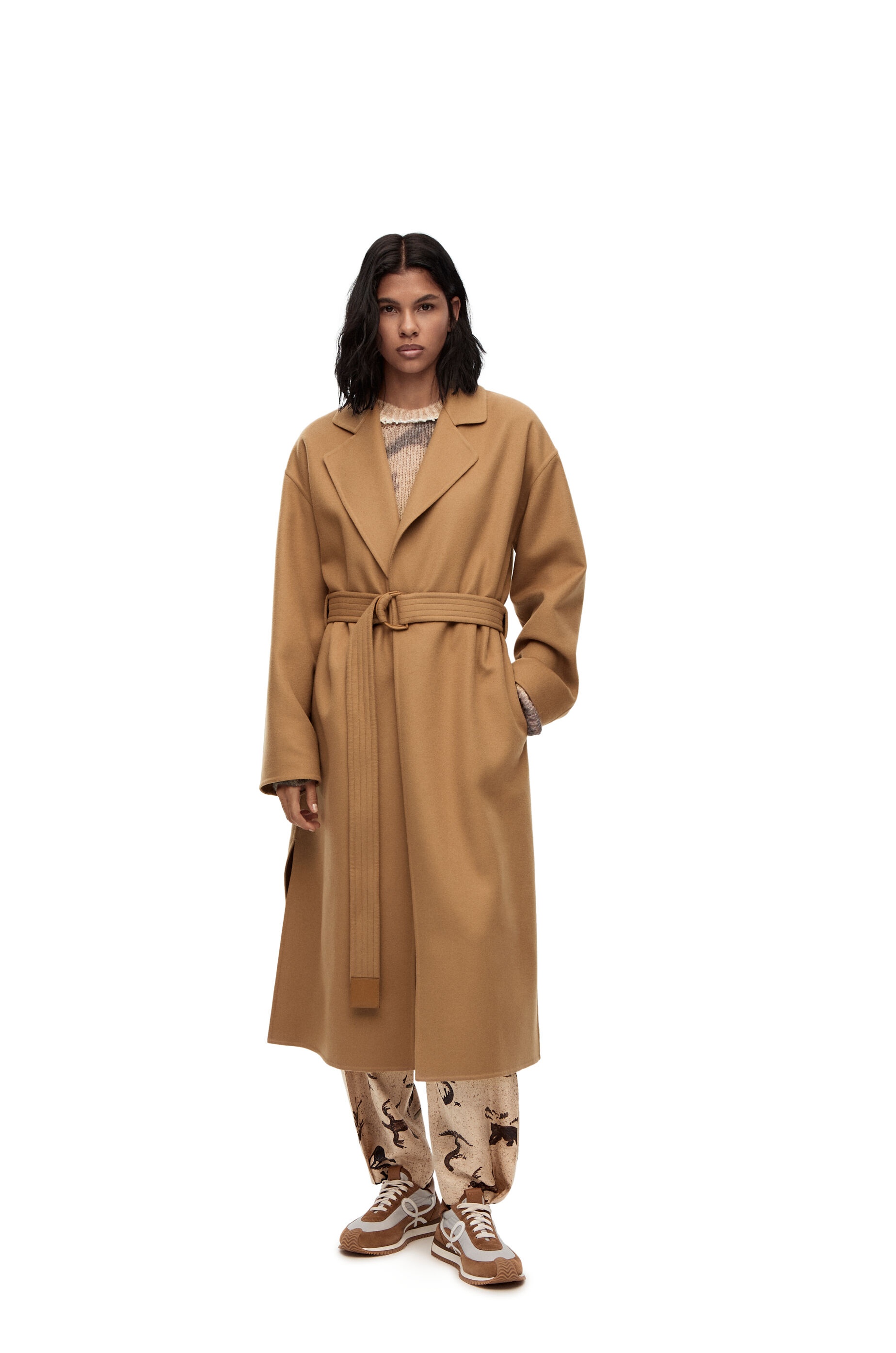 Belted coat in wool and cashmere - 3