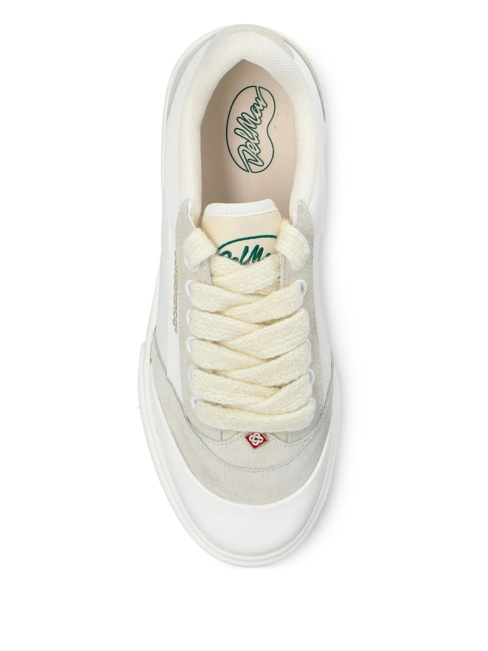 suede-panel lace-up sneakers - 4