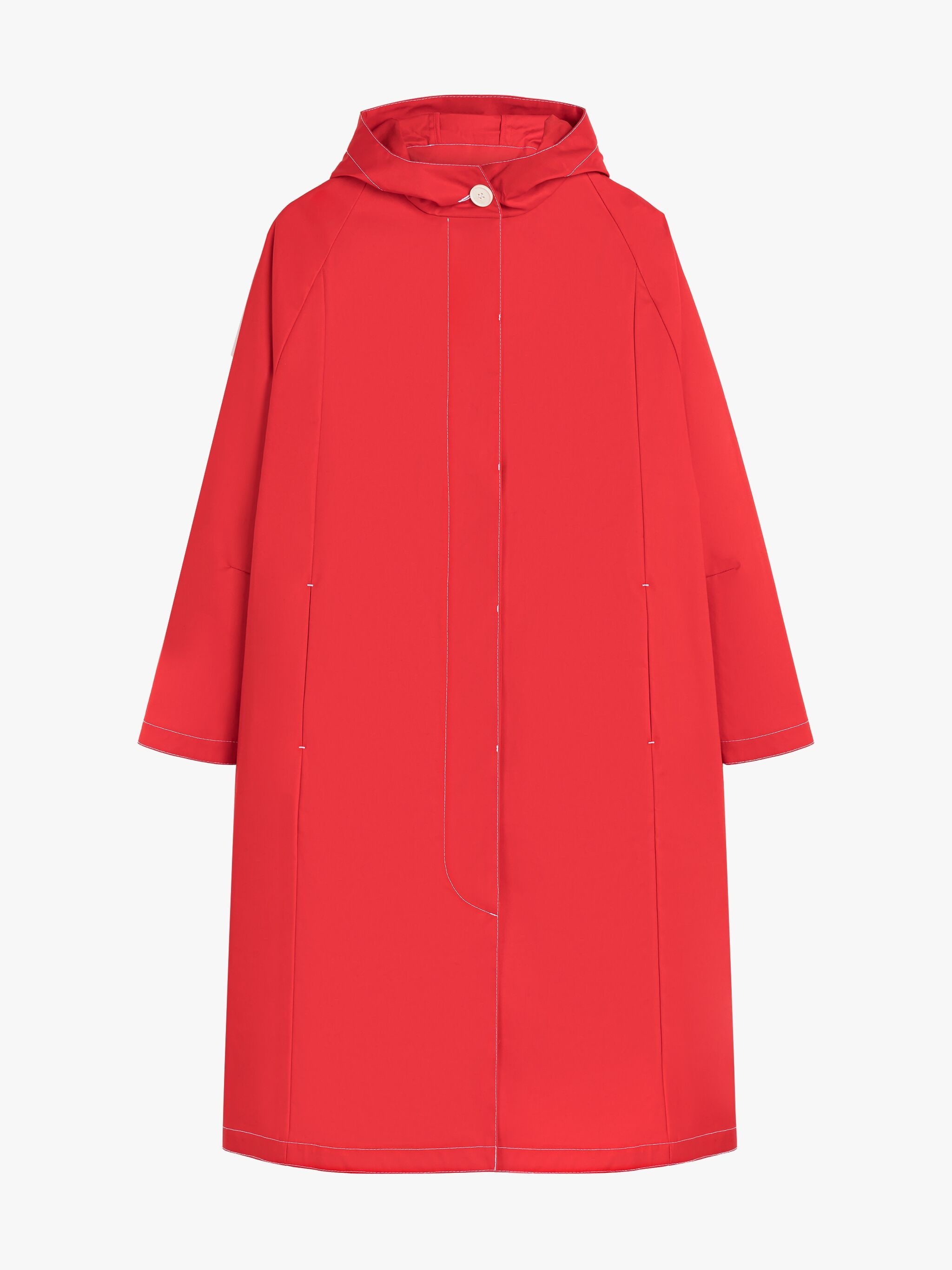 ALOE RED RAINTEC COTTON HOODED COAT - 1
