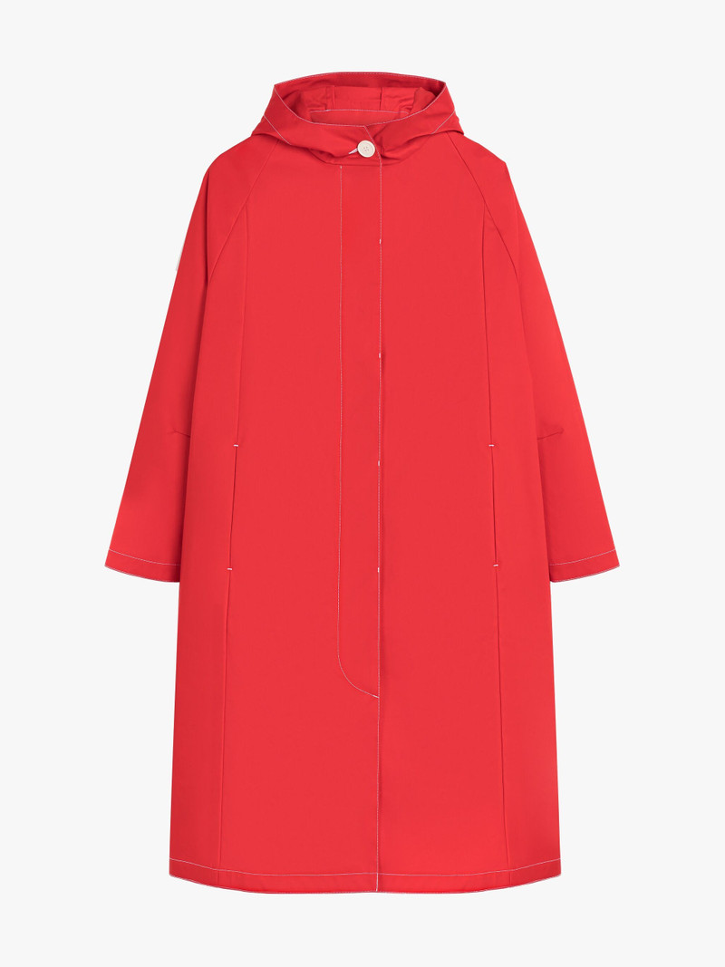 ALOE RED RAINTEC COTTON HOODED COAT 1