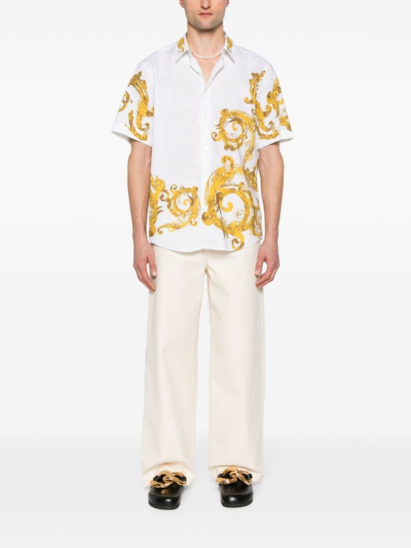 VERSACE JEANS COUTURE Watercolor Couture-print cotton shirt outlook