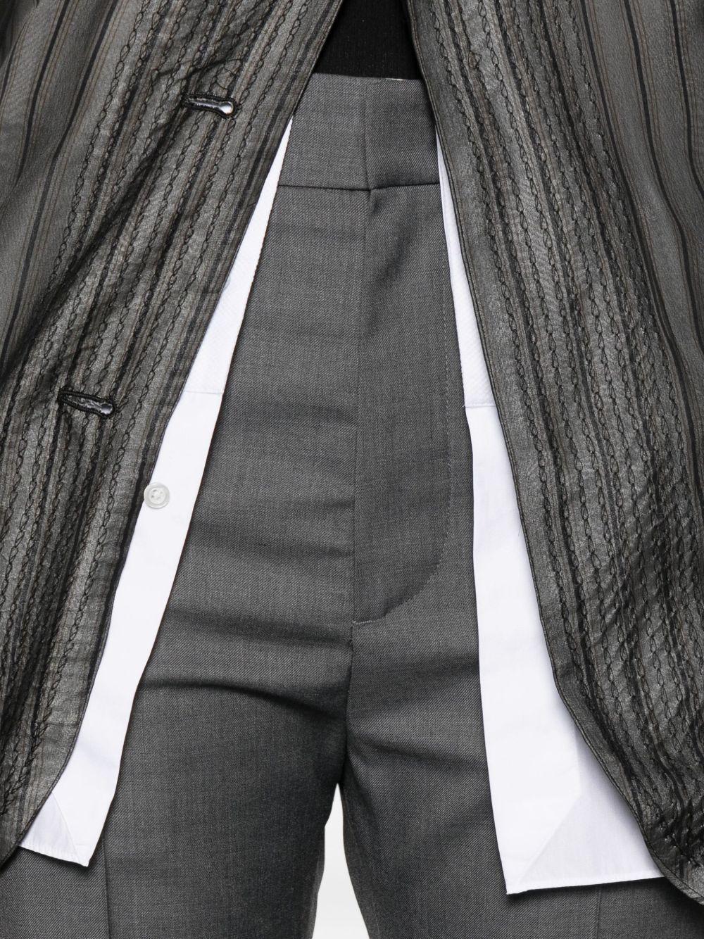 crease flared trousers - 5