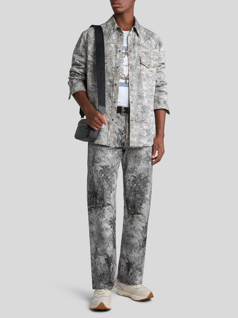 Etro LINEN-BLEND DENIM OVERSHIRT outlook