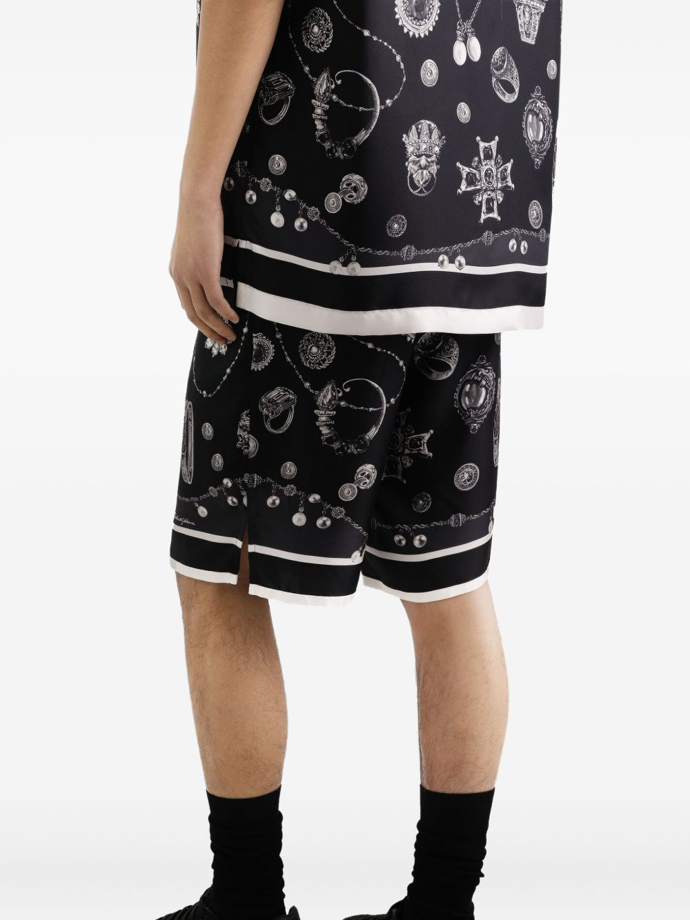 jewellery-print drawstring shorts - 5