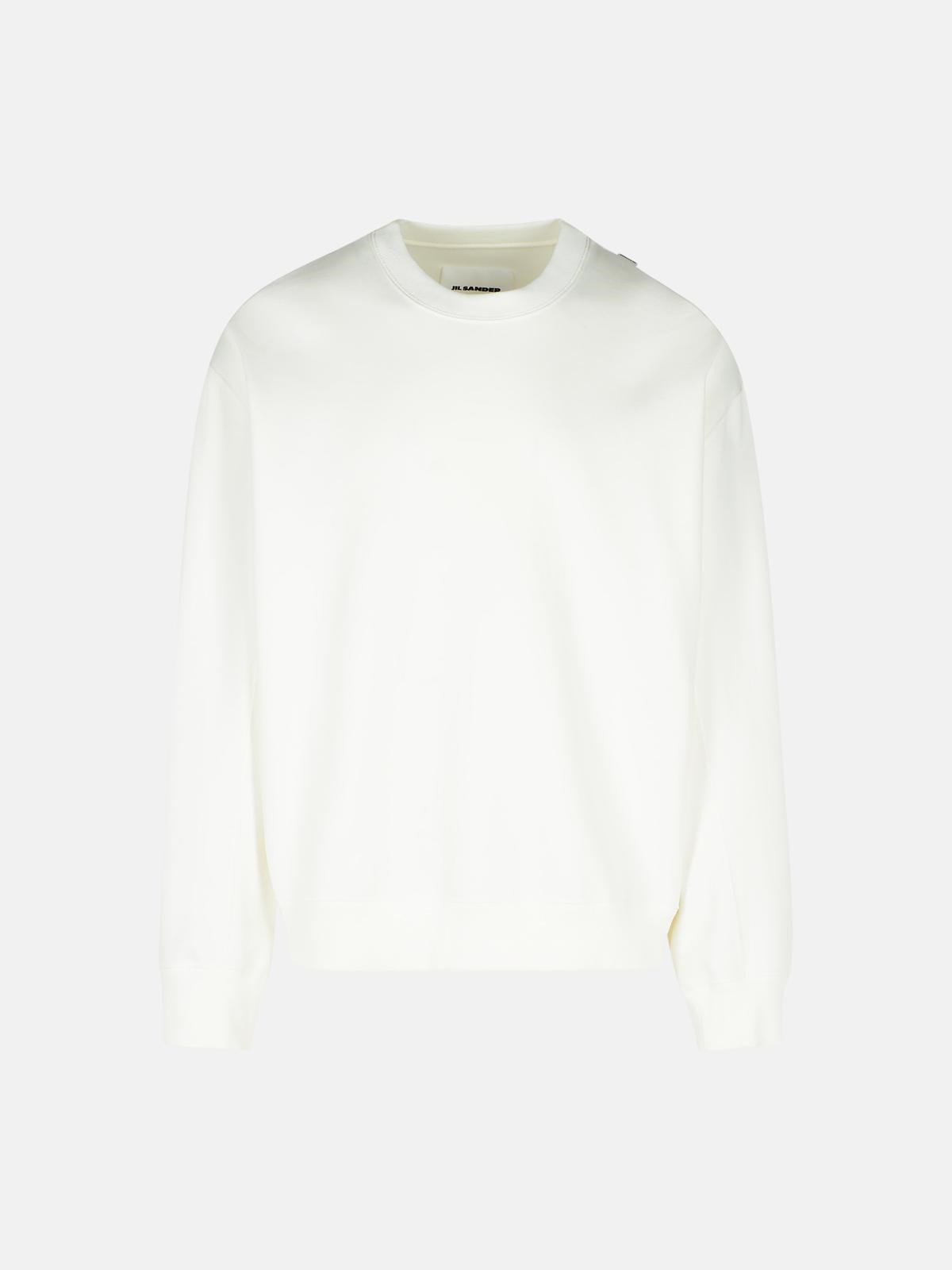WHITE COTTON SWEATSHIRT - 1