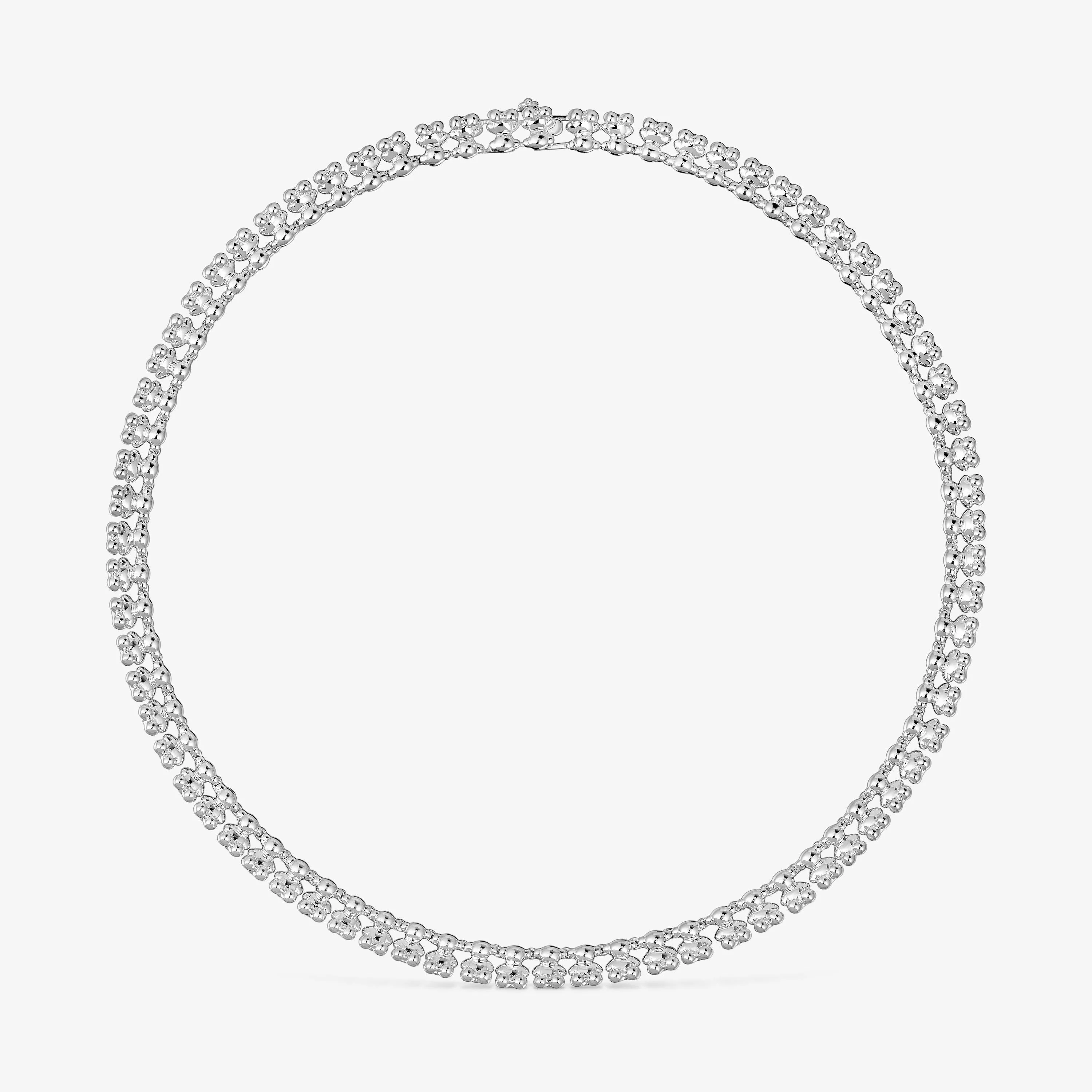 Short silver Necklace with bear motifs Bold Bear - 1