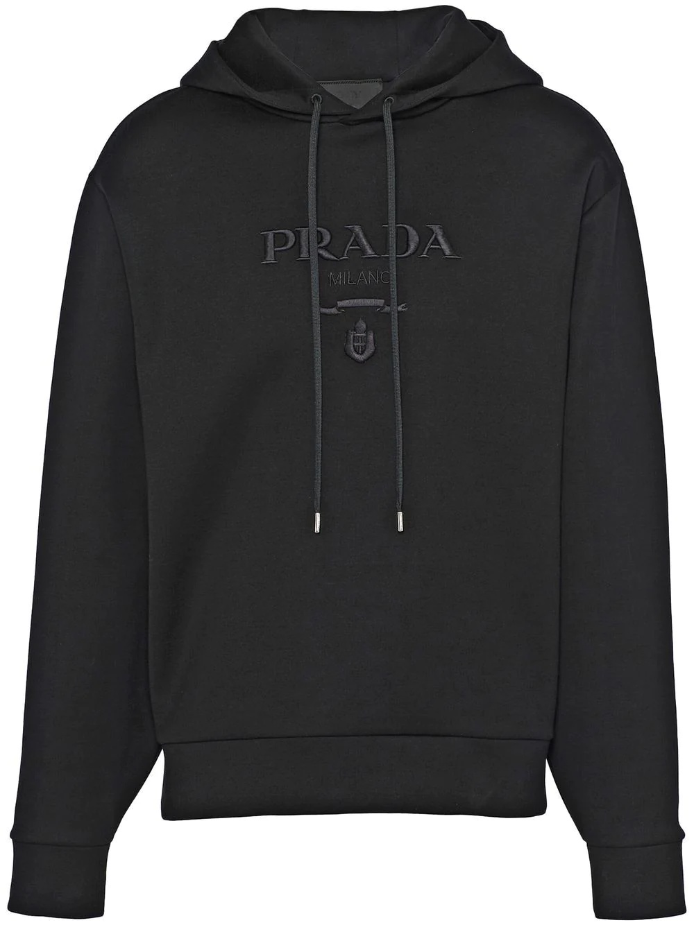 logo-embroidered drawstring hoodie - 1