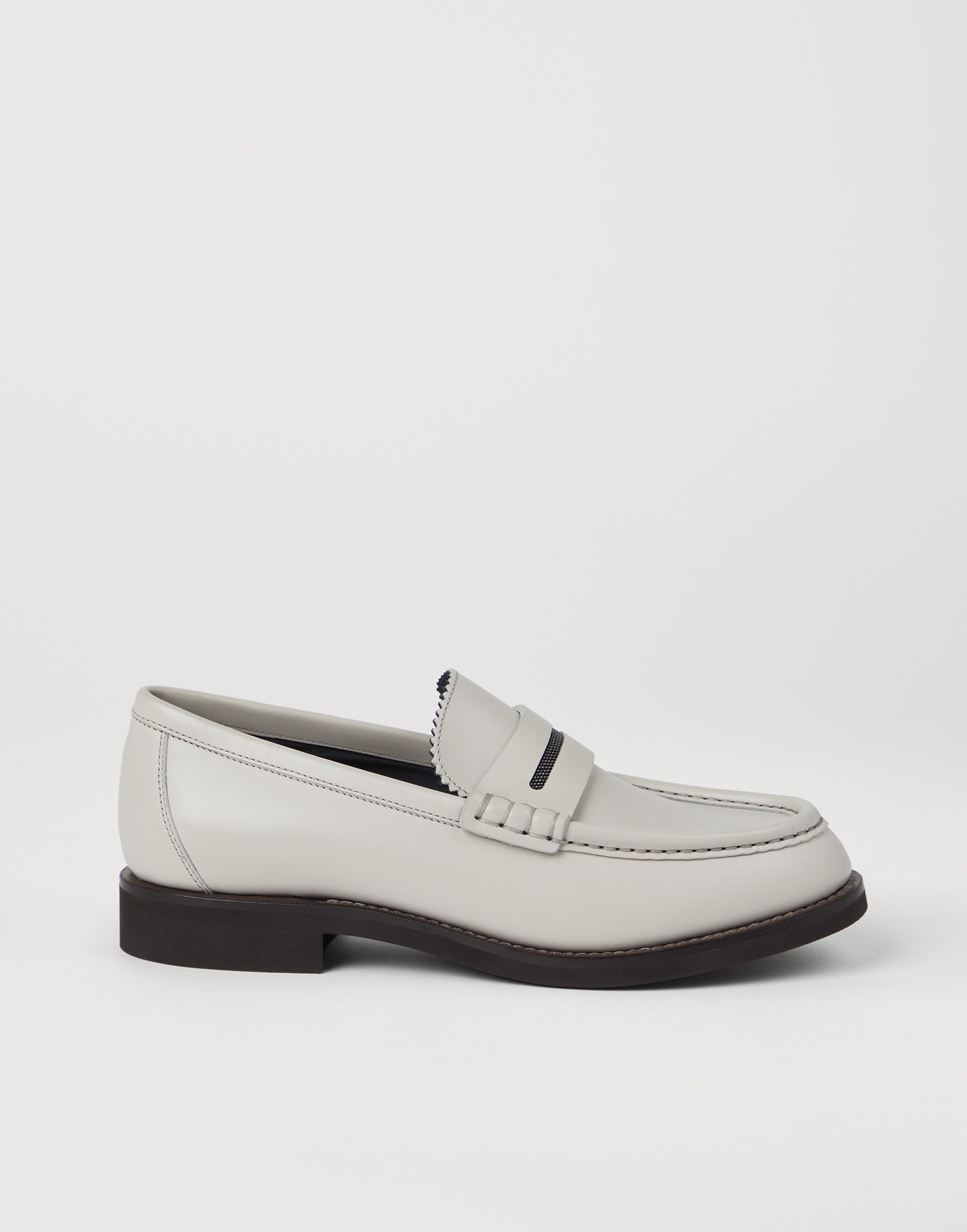 Matte calfskin penny loafers with shiny detail - 5