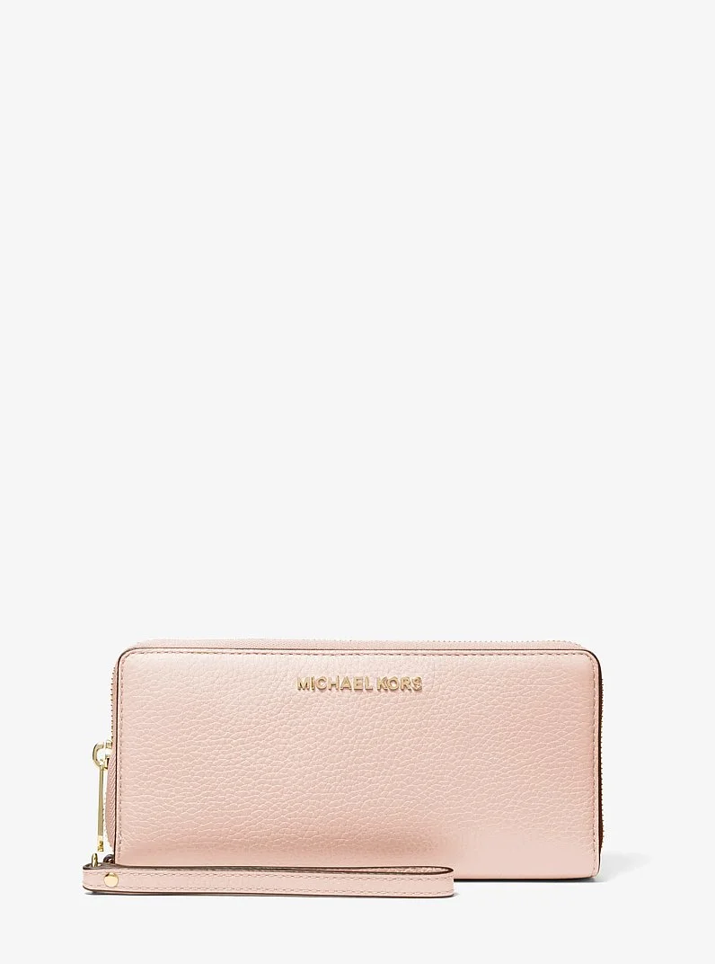 Jet Set Travel Large Pebbled Leather Wristlet - 1