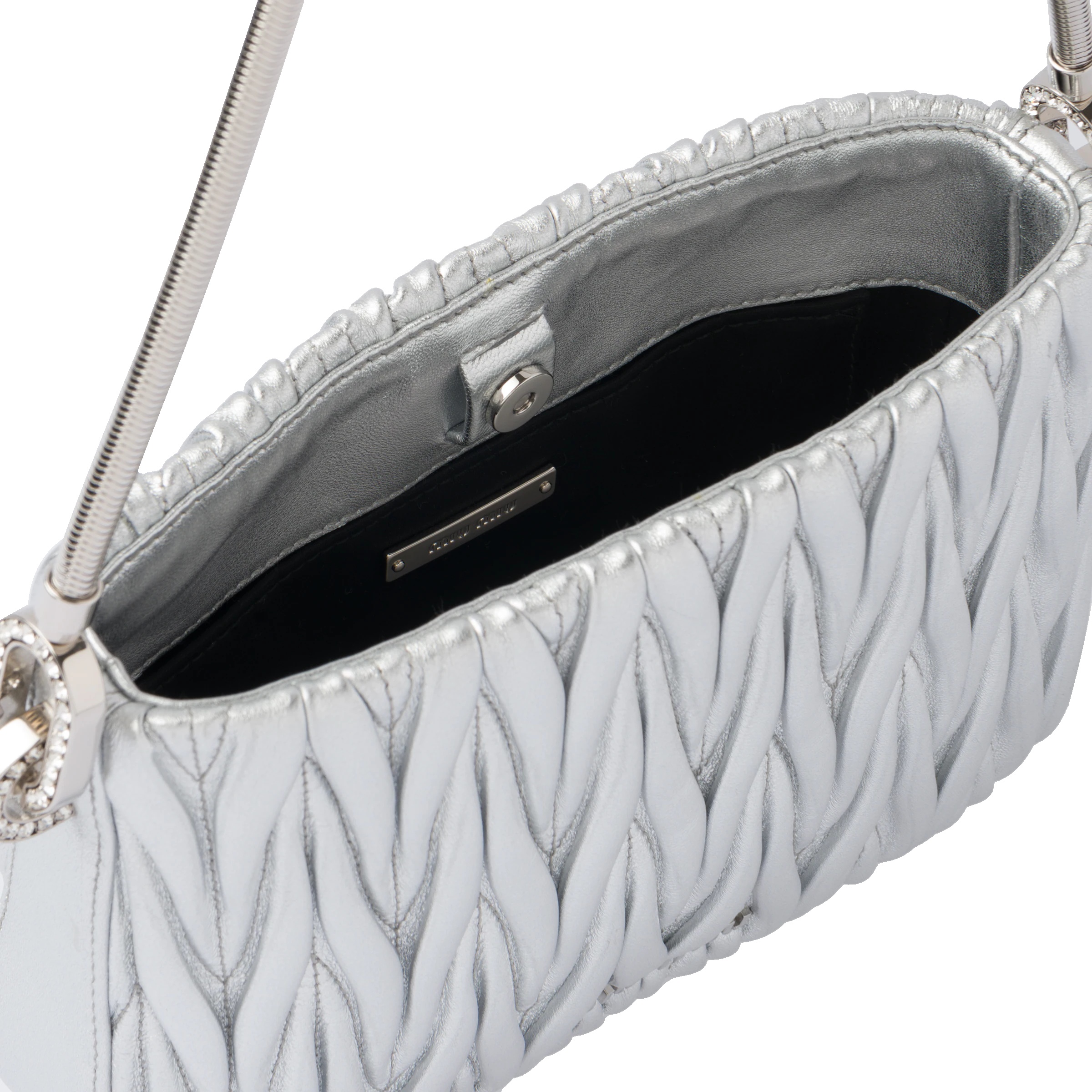 Miu Sassy matelassé nappa leather handbag - 7