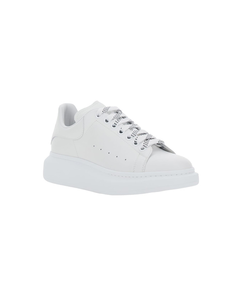 Alexander McQueen White Low Top Sneakers With Logo Lettering On Tongue And Heel In Leather Man outlook