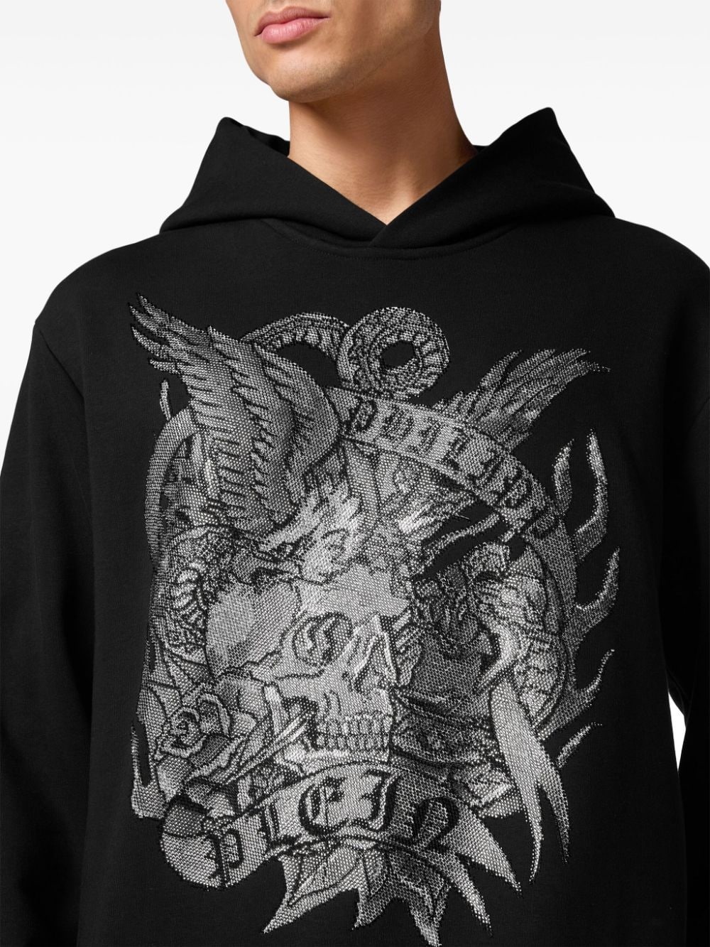 Crystal Tattoo crystal-embellished hoodie - 4