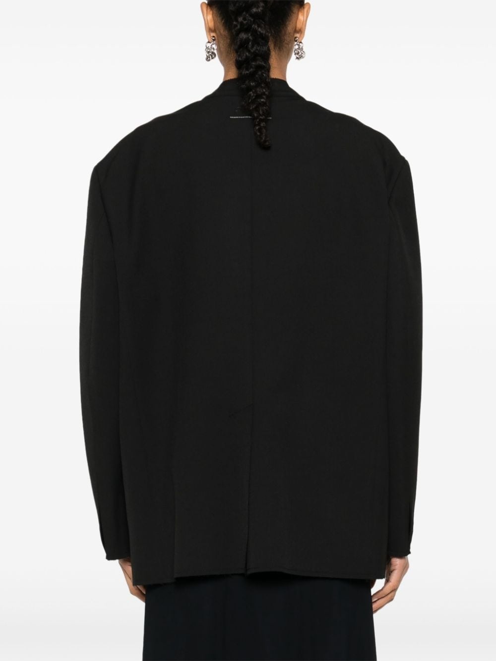 raw-cut single-breasted blazer - 4